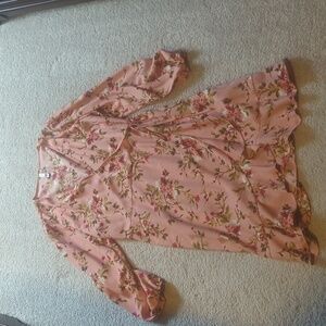 Faux wrap dress extra large pink floral